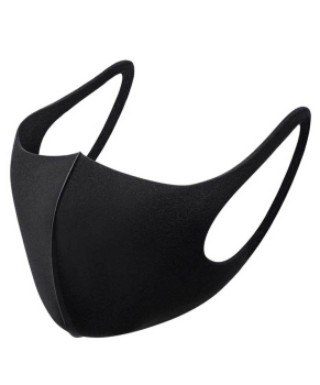 Black Fabric Single Face Mask Protective Safety Washable