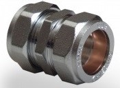 Chrome Plated Compression Coupler 15mm