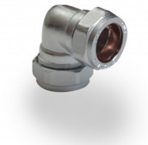 Chrome Plated Compression Elbow 15mm