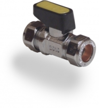 Gas Tap Compression Mini Ball Valve Straight CP 10mm Gas Tap Compression Mini Ball Valve Straight CP 10mm
