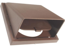 Cowled Wall Vent Self Closing 125mm Round Spigot Brown