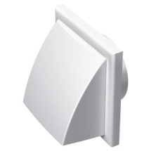 Cowled Wall Vent Self Closing 125mm Round Spigot White