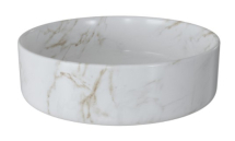 LUXEY 355mm CERAMIC WASHBOWL AND WASTE - MARBLE EFFECT