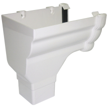 Floplast Ogee Stopend Outlet LH  White Floplast Ogee Stopend Outlet LH  White